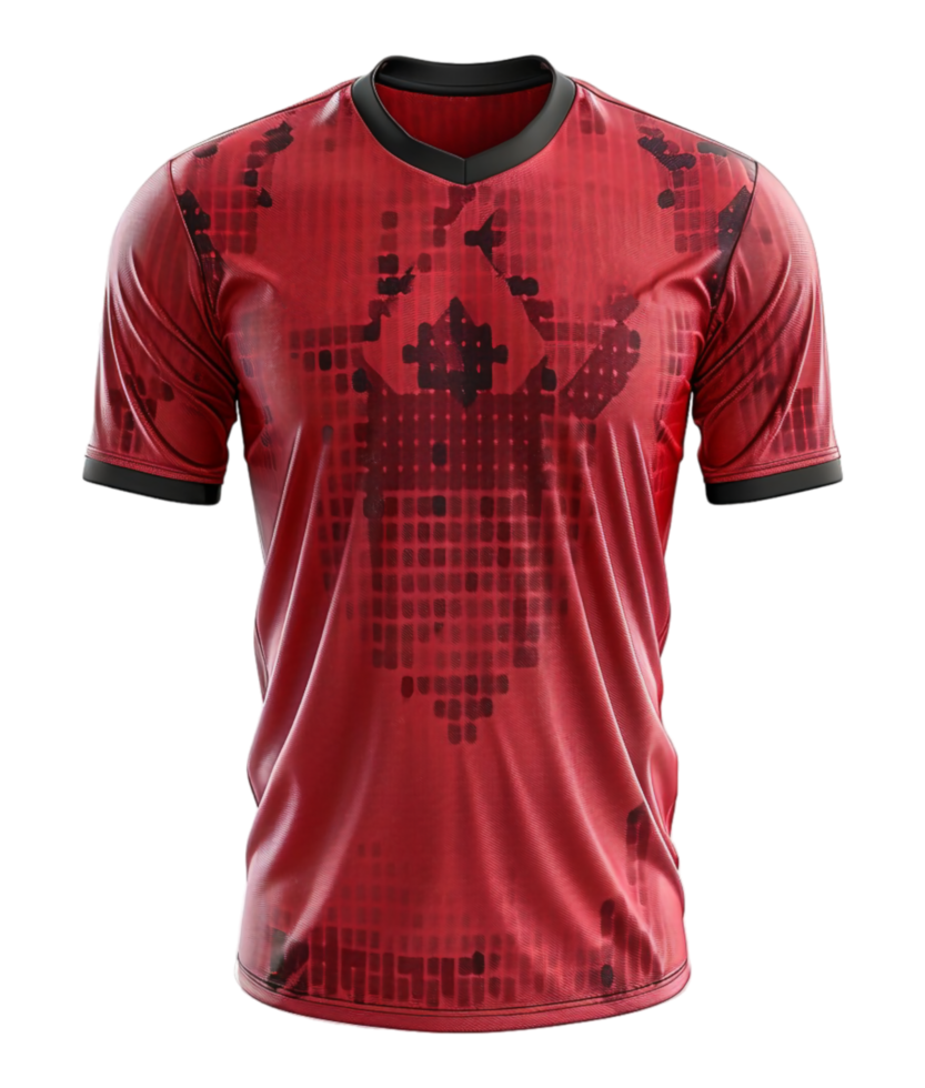 calcio maglia modello modello con davanti Visualizza, generato ai png