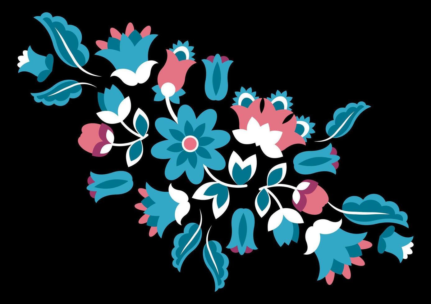 mexicano bordado flor arreglo vector