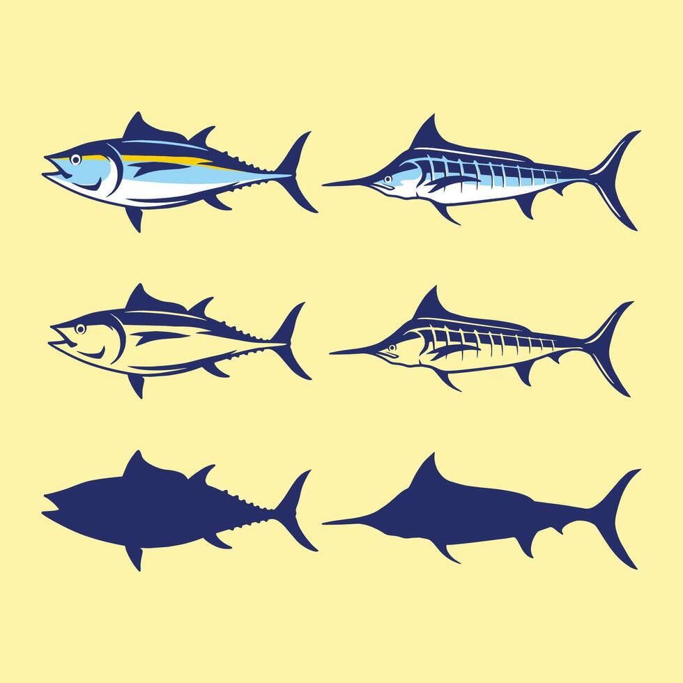 Sea fish art and illustration vector