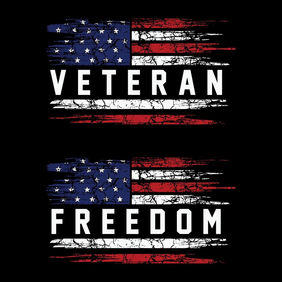 American flag illustration, Veteran, Grunge, Freedom, isolated on black background vector