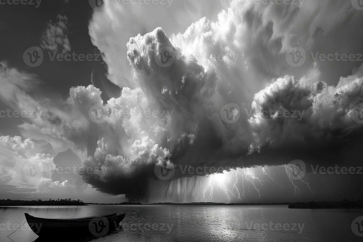 Dramatic dark storm clouds before rain creating spectacular landscape photo