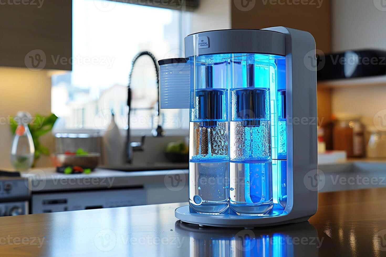 Water filtration system for home, clean soft liquid to drinking photo