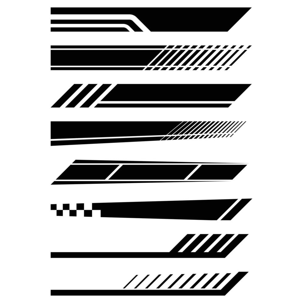 Collection of different racing style car wrap sticker designs vector