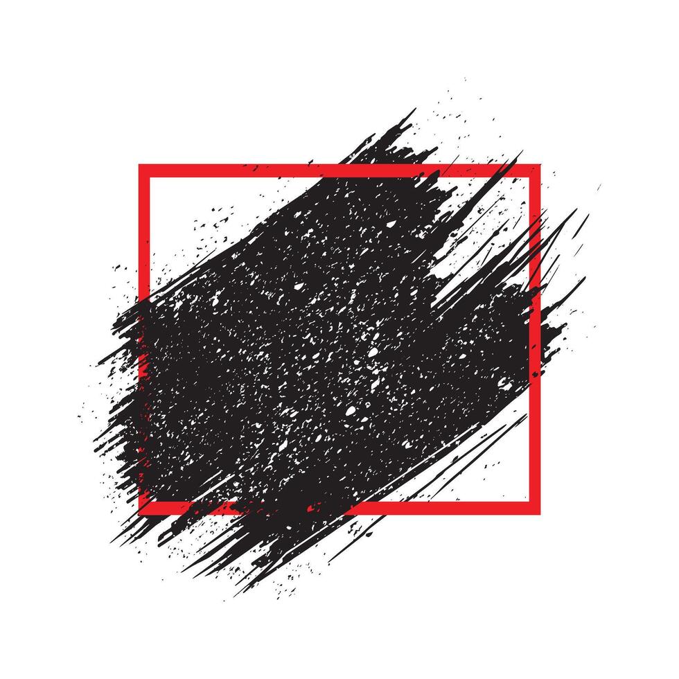 Abstract frame with grunge brush strokes vector