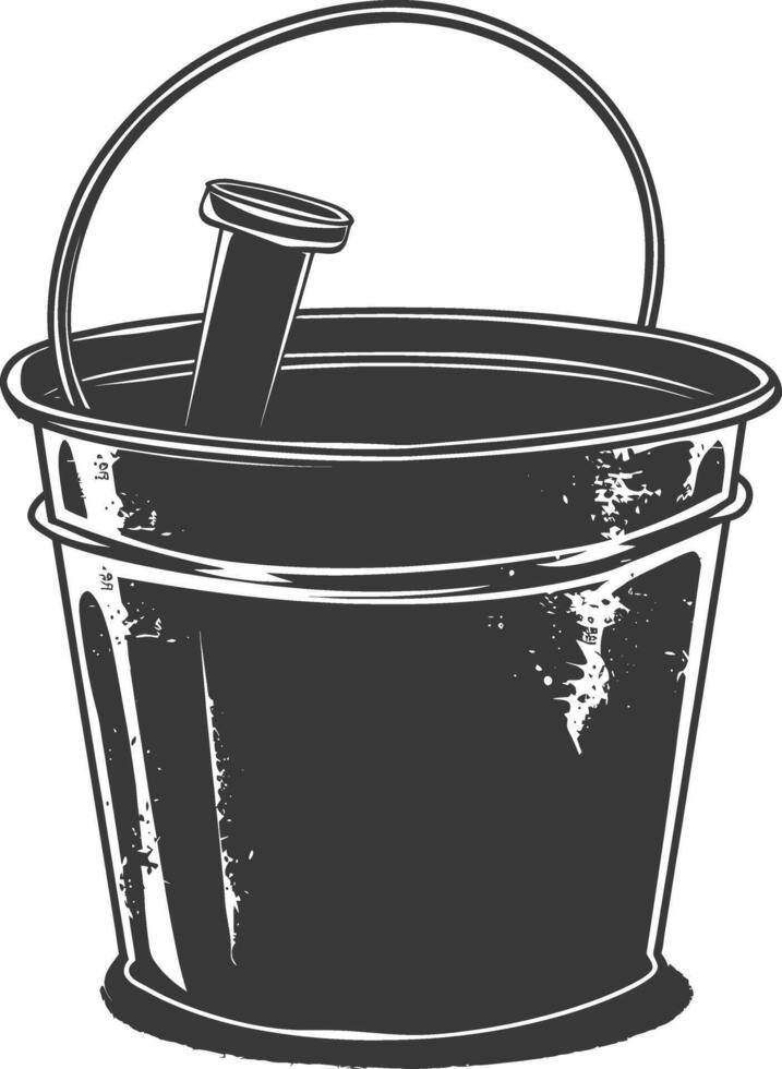 Silhouette bucket black color only vector