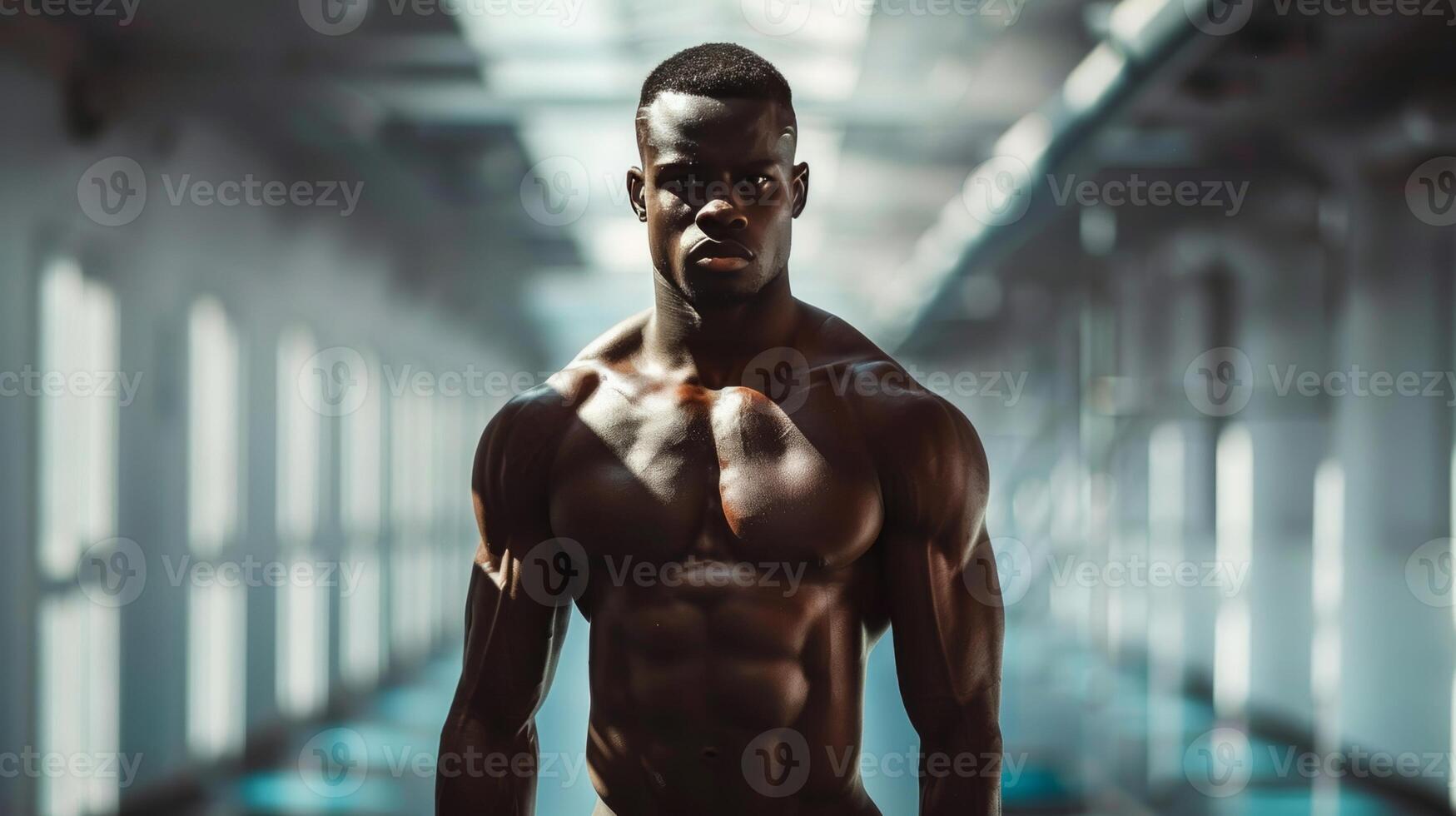Sprinter african muscular man photo