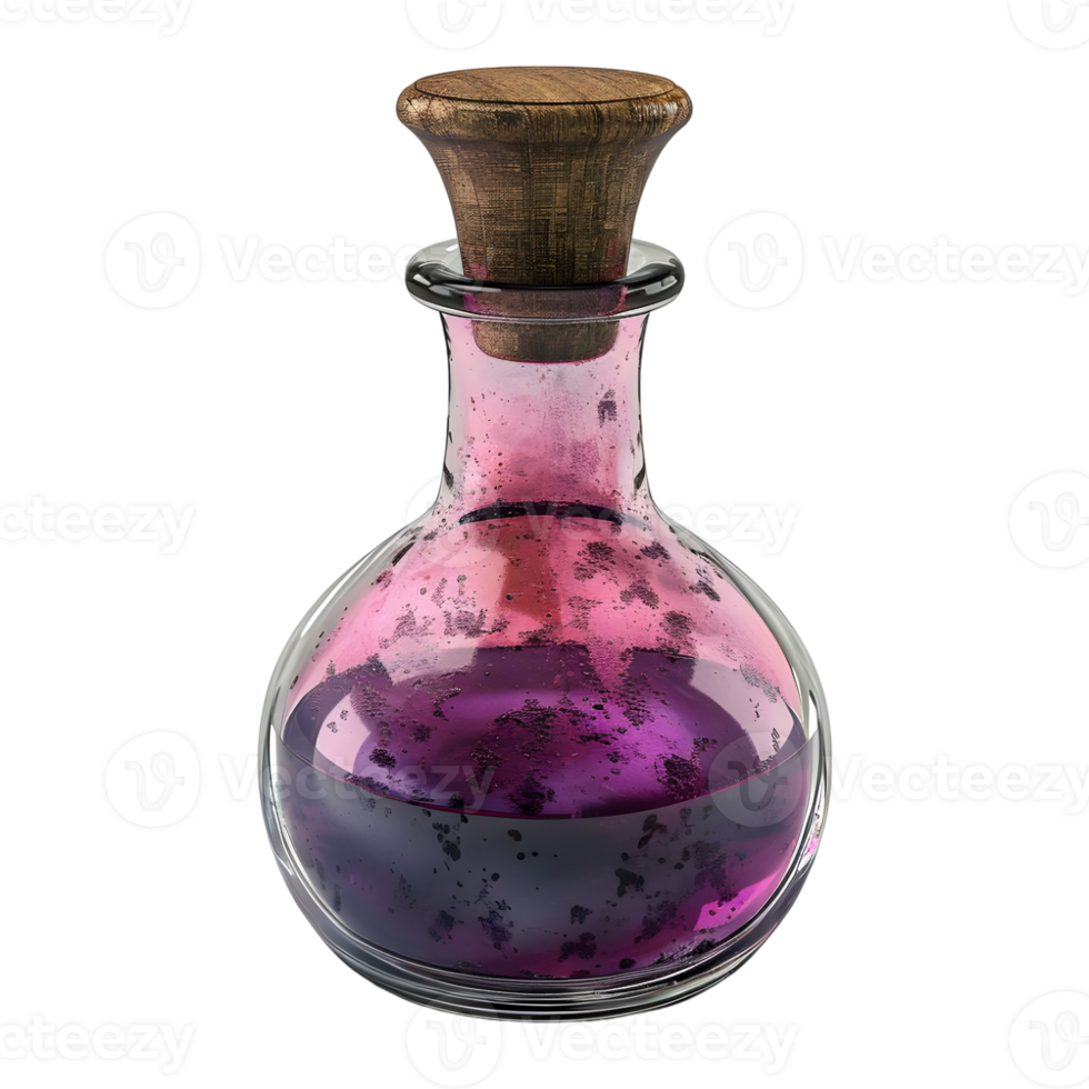 3D Rendering of a Magic Potion Bottle Transparent Background png