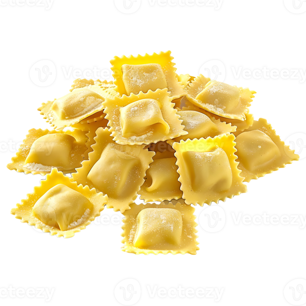 3d le rendu de une Ravioli Pâtes transparent Contexte png