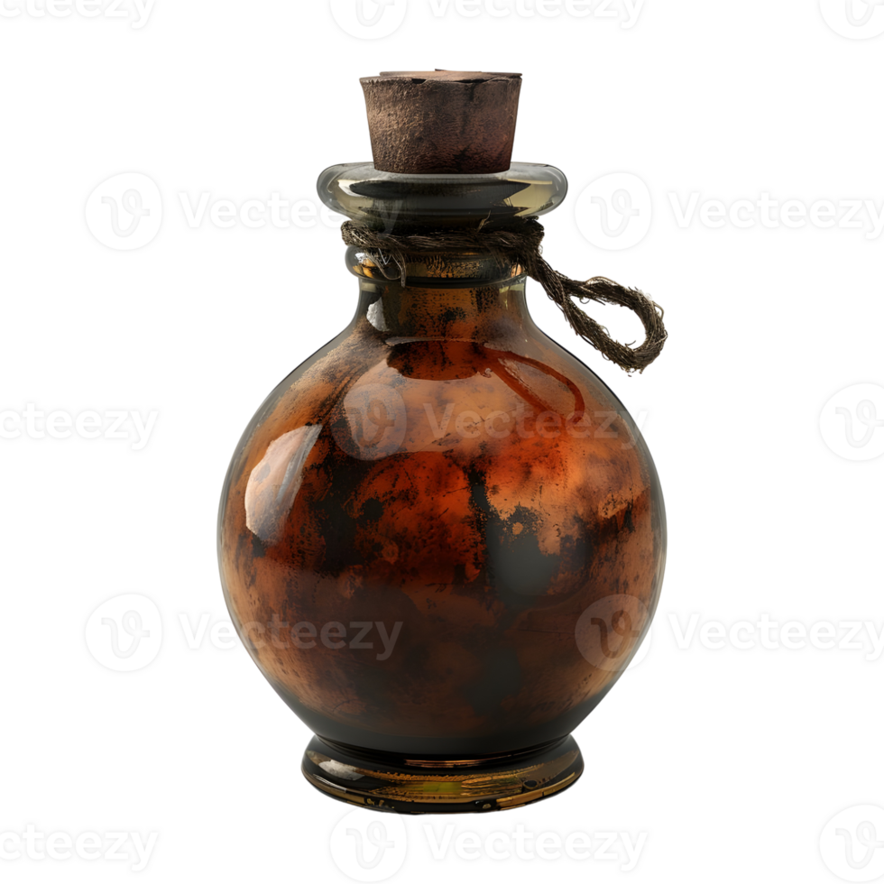 3D Rendering of a Magic Potion Bottle Transparent Background png