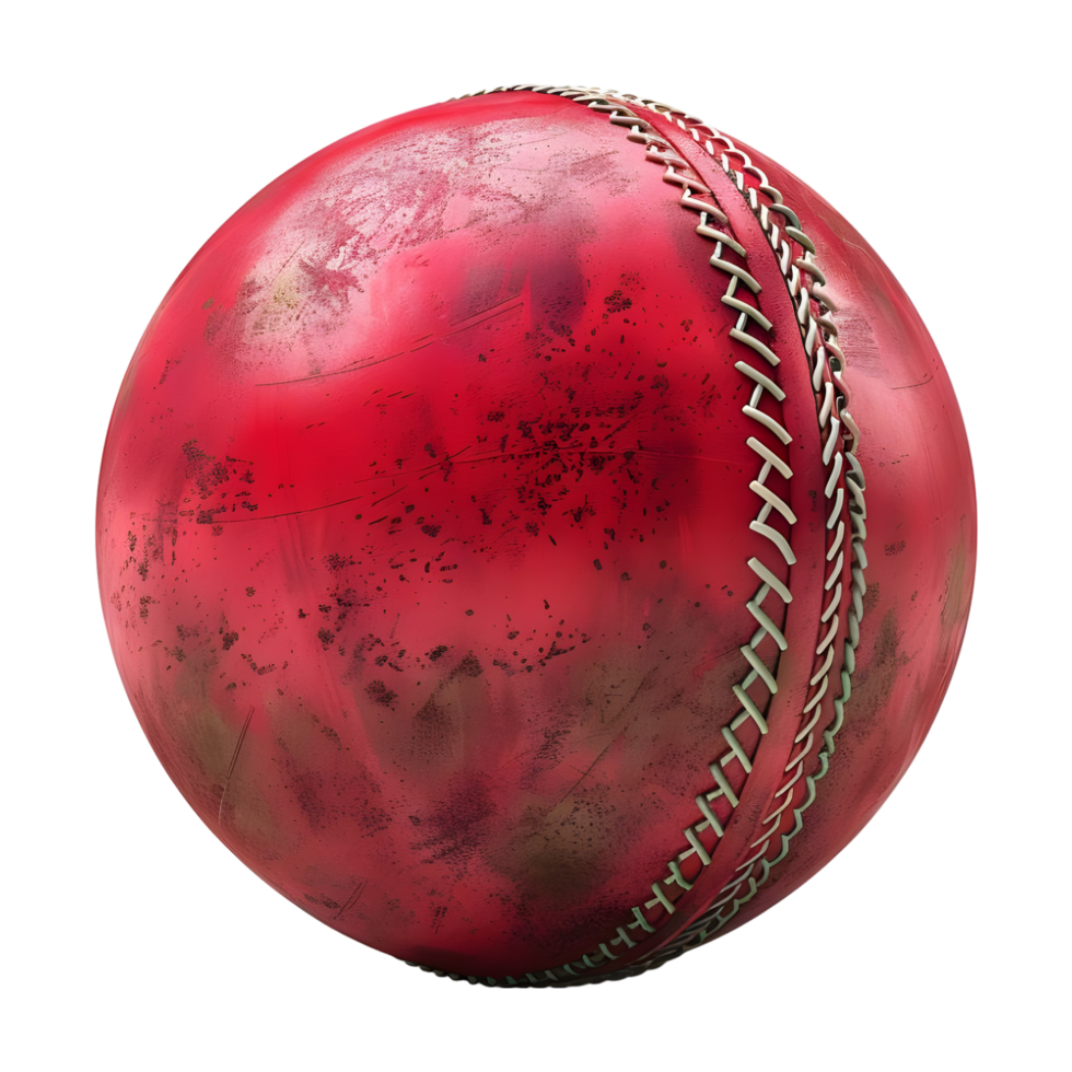 3D Rendering of a Cricket ball Red Transparent Background png