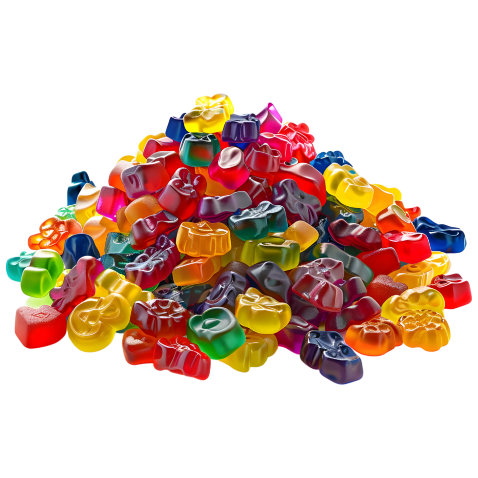 3D Rendering of a Colorful Jelly Candies Transparent Background png