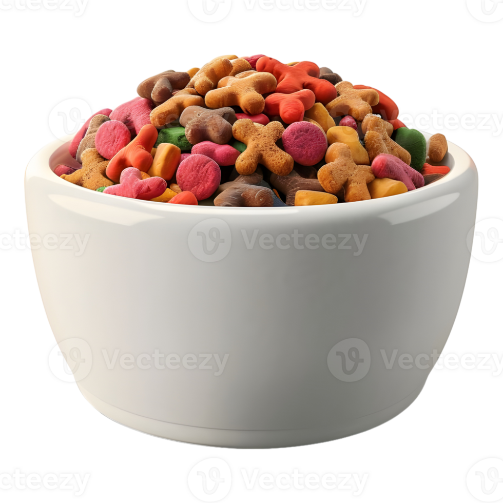3D Rendering of a Dog Food in a Bowl Transparent Background png