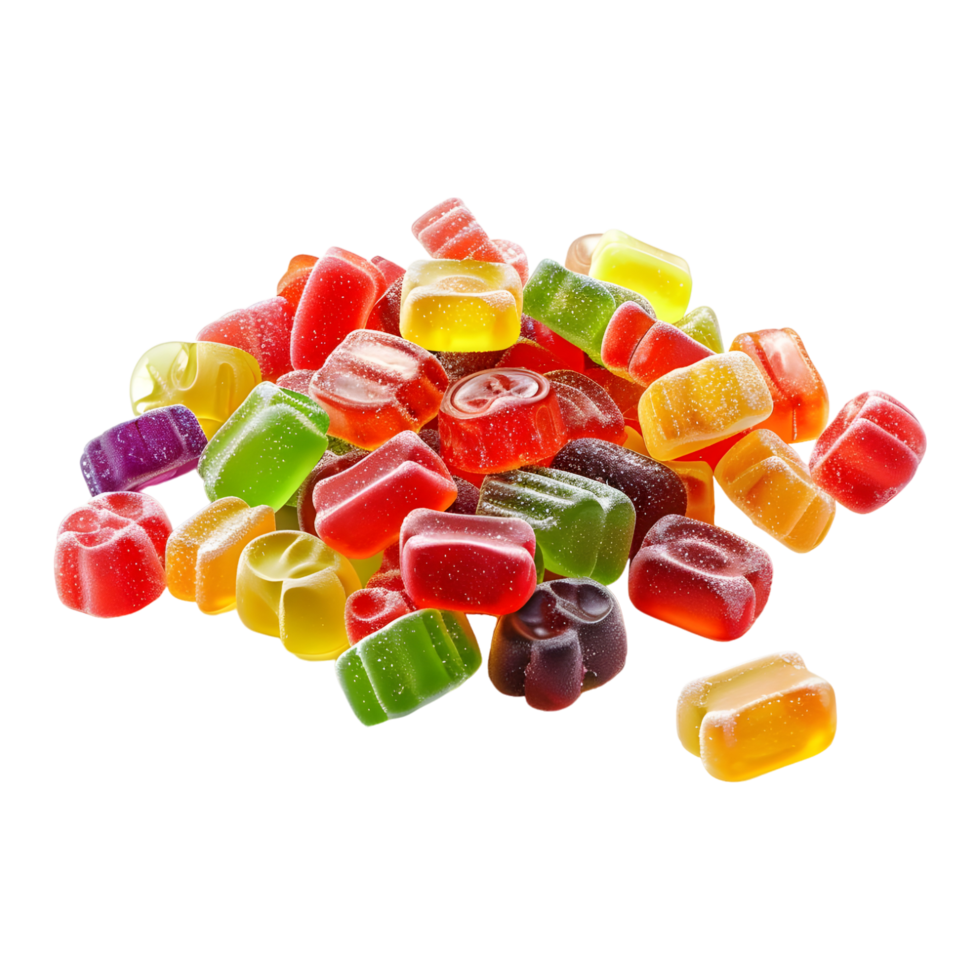 3D Rendering of a Colorful Jelly Candies Transparent Background png