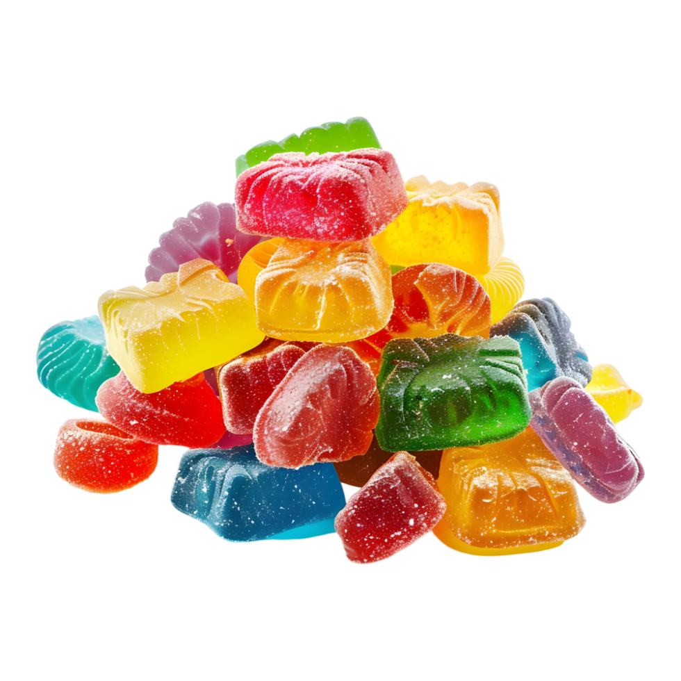 3D Rendering of a Colorful Jelly Candies Transparent Background png