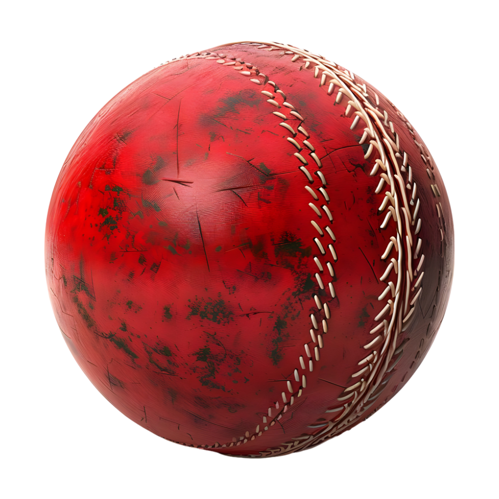 3D Rendering of a Cricket ball Red Transparent Background png