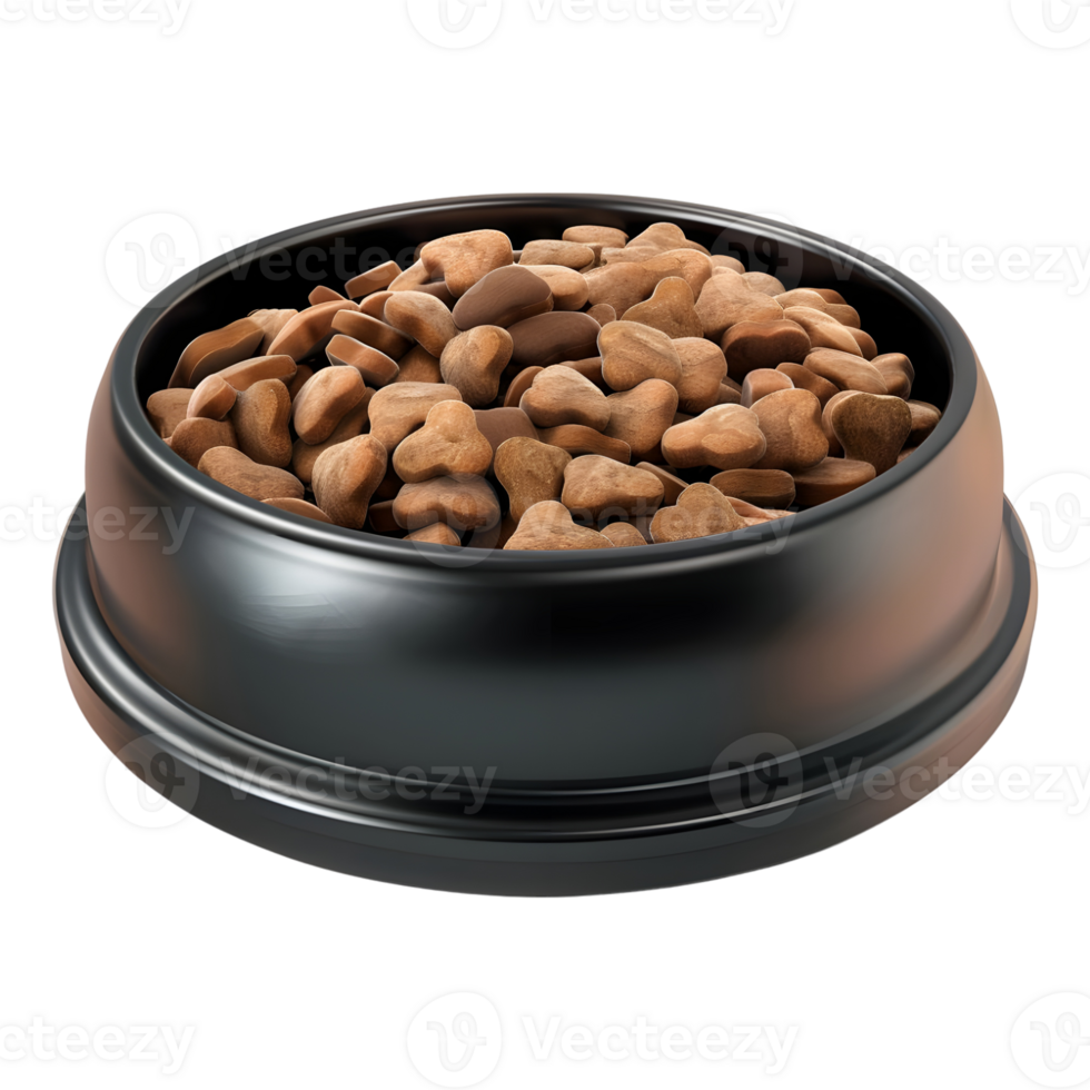3D Rendering of a Dog Food in a Bowl Transparent Background png