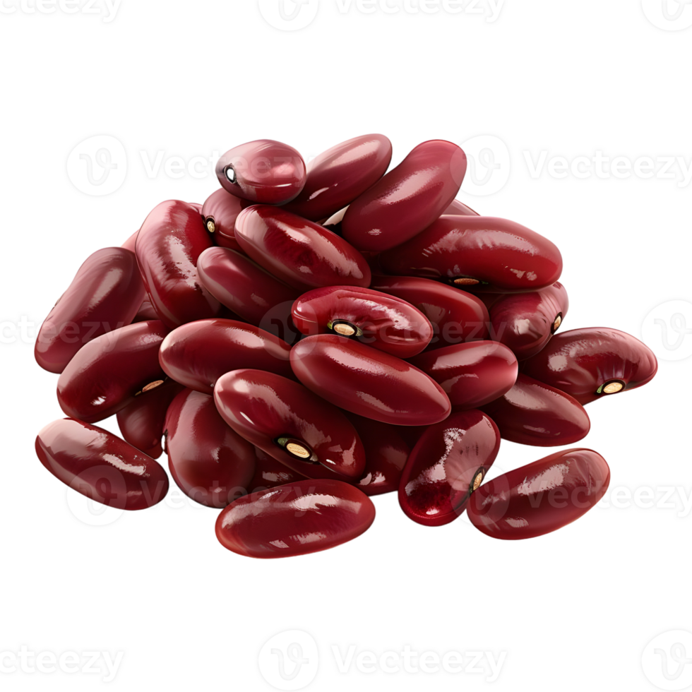 3D Rendering of a Red Beans Transparent Background png