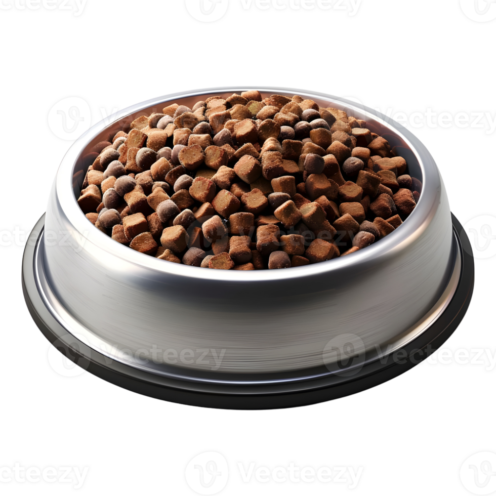 3D Rendering of a Dog Food in a Bowl Transparent Background png