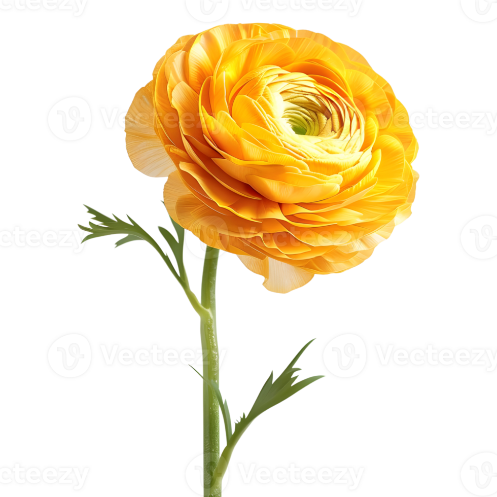 3D Rendering of a Persian buttercup Transparent Background png