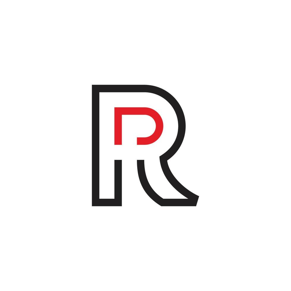 letter dr colorful thin line simple logo vector