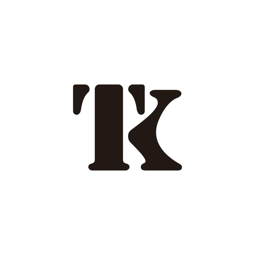 letter tk simple vintage design logo vector