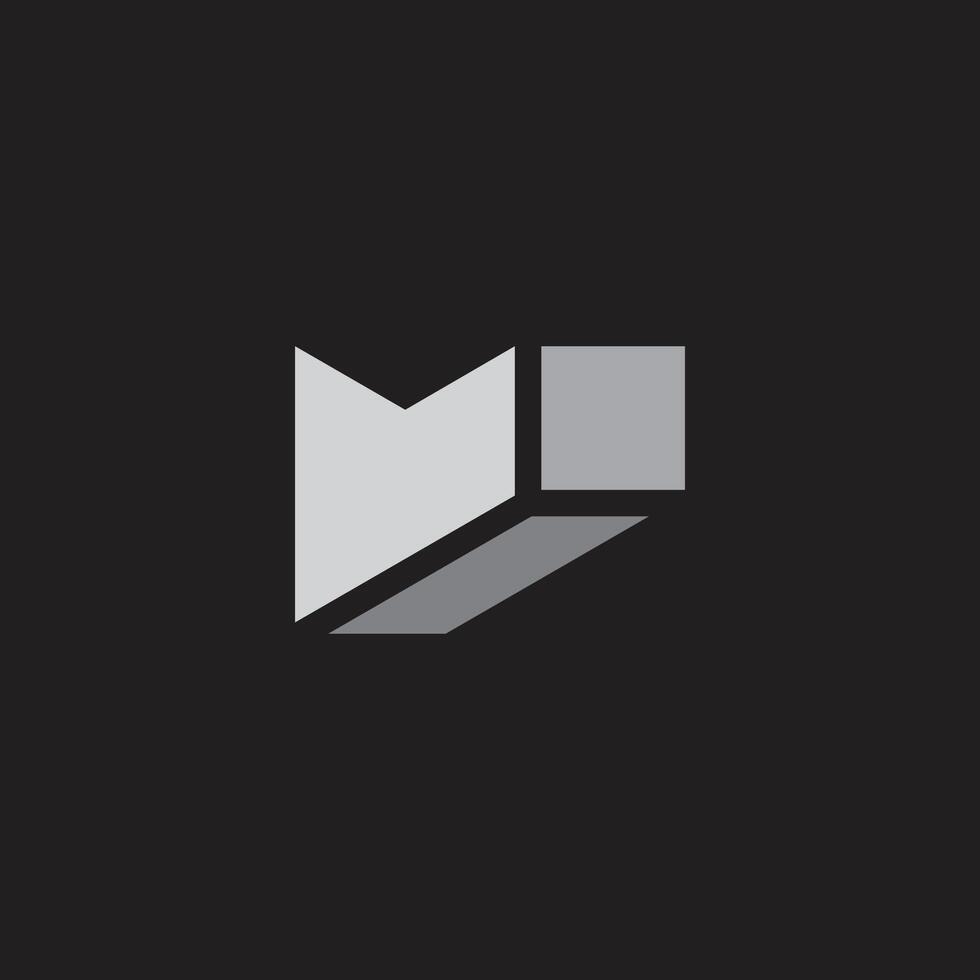 letter m metal bar industrial simple logo vector