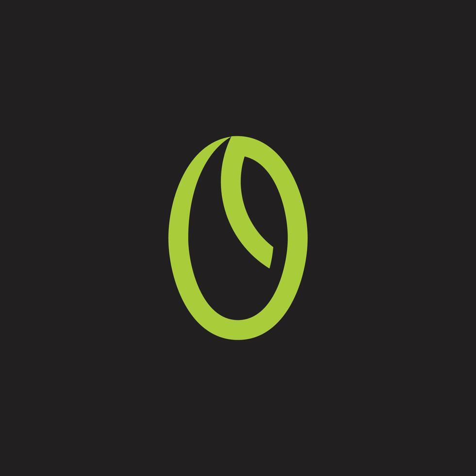 sencillo semilla verde frijol símbolo logo vector