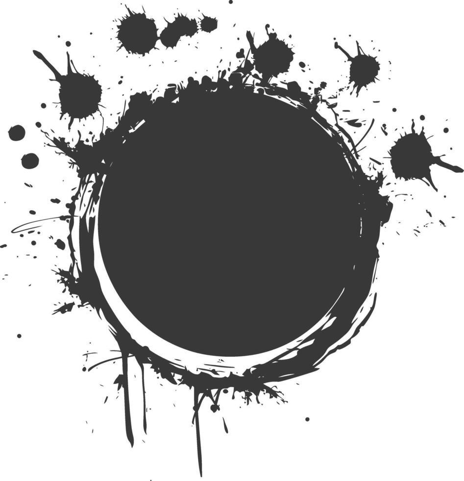 Silhouette circle coffee stain black color only vector