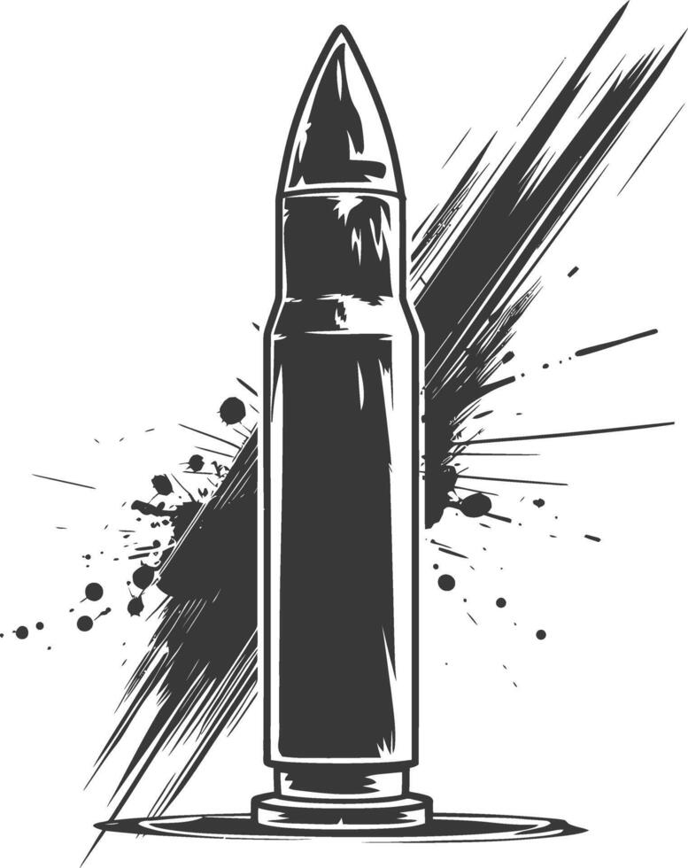 Silhouette bullet black color only vector