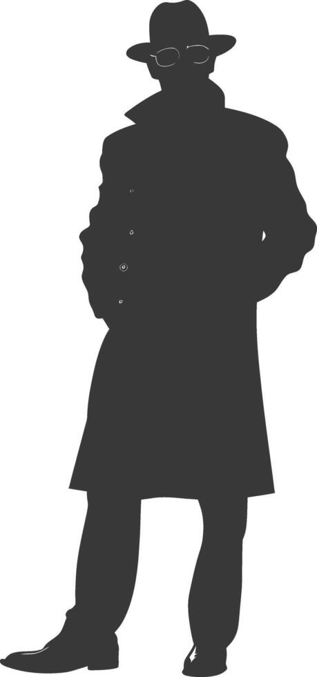 Silhouette incognito full body black color only vector