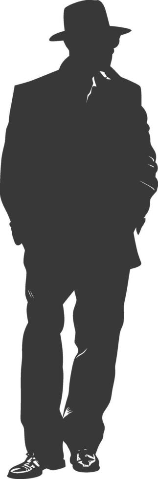 Silhouette incognito full body black color only vector