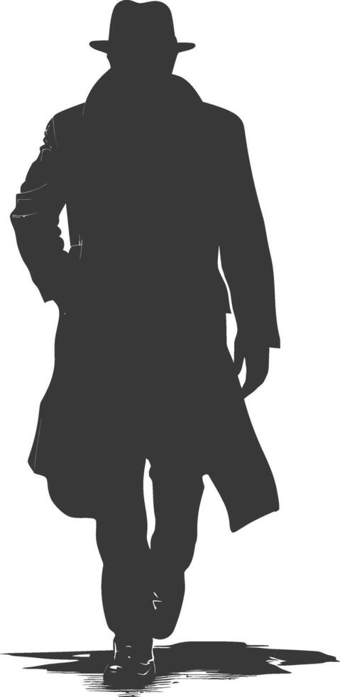 Silhouette incognito full body black color only vector