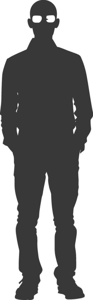 Silhouette incognito full body black color only vector