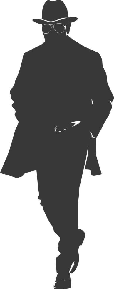 Silhouette incognito full body black color only vector