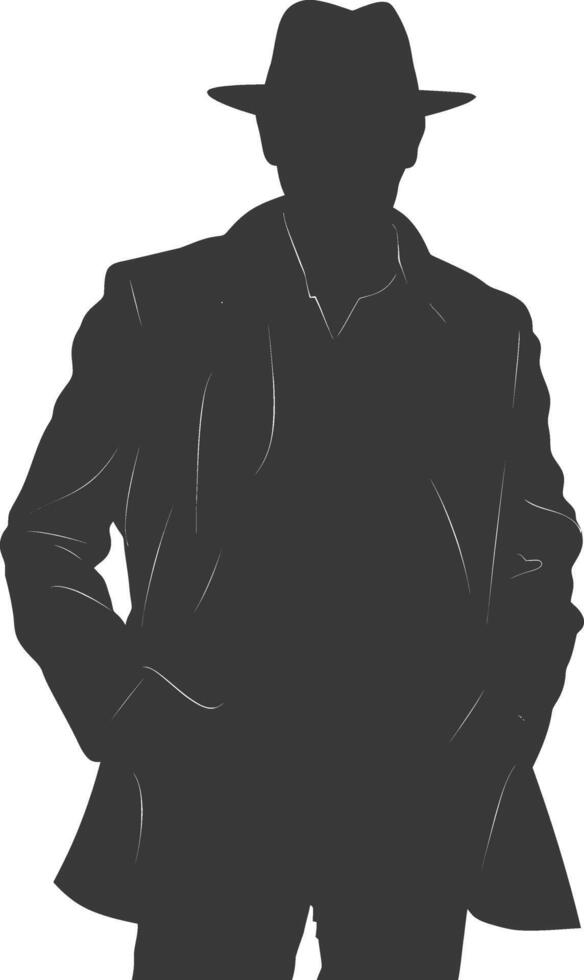 Silhouette incognito full body black color only vector