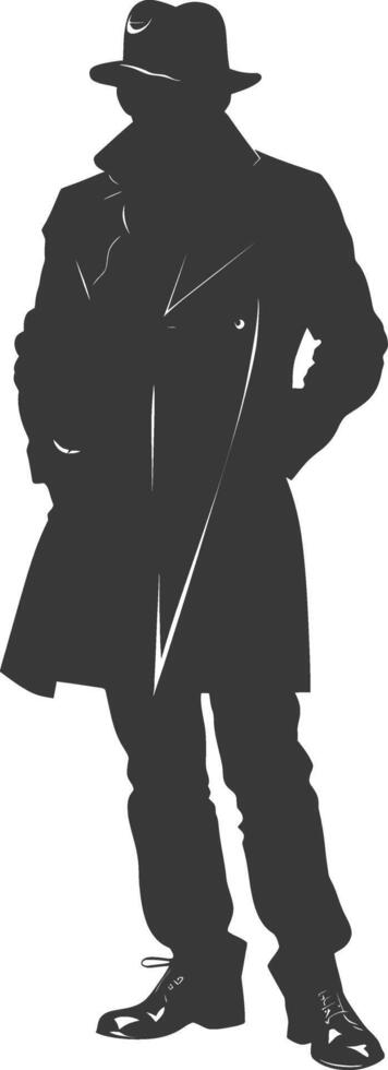 Silhouette incognito full body black color only vector