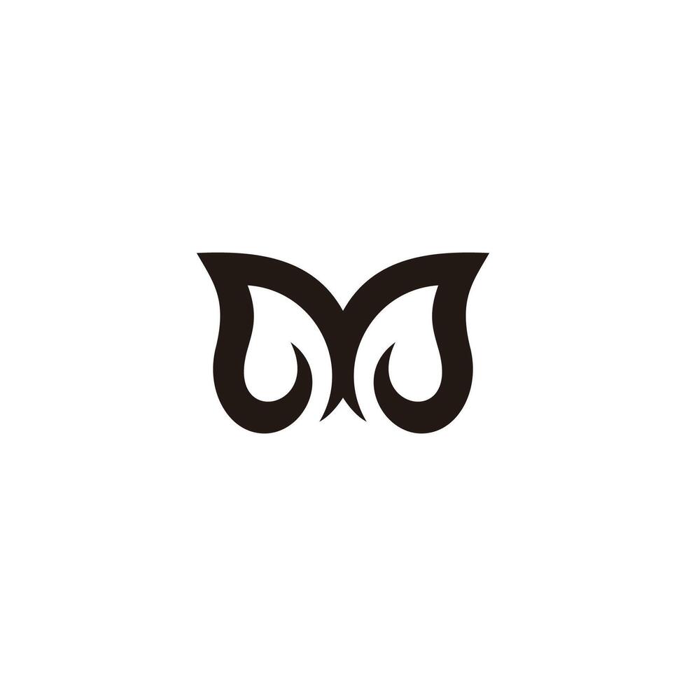 letter m simple curves elephant linear logo vector