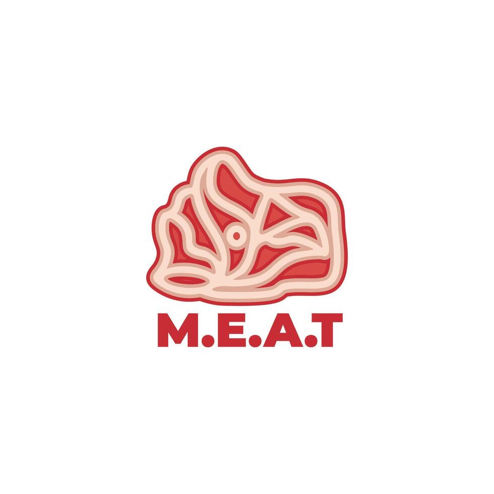 meat marbling slice gradient flat symbol logo vector