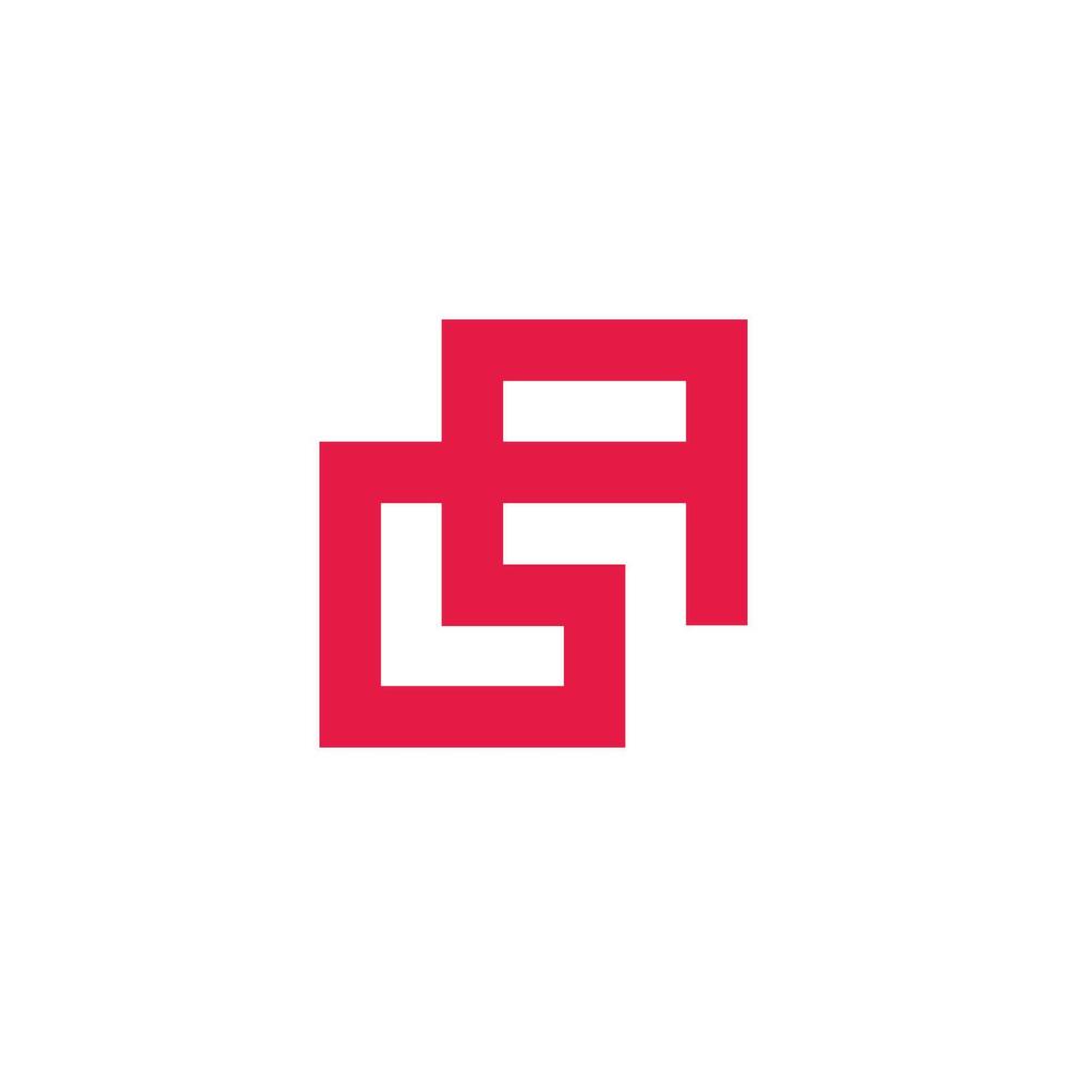 letter la linked squares infinity logo vector