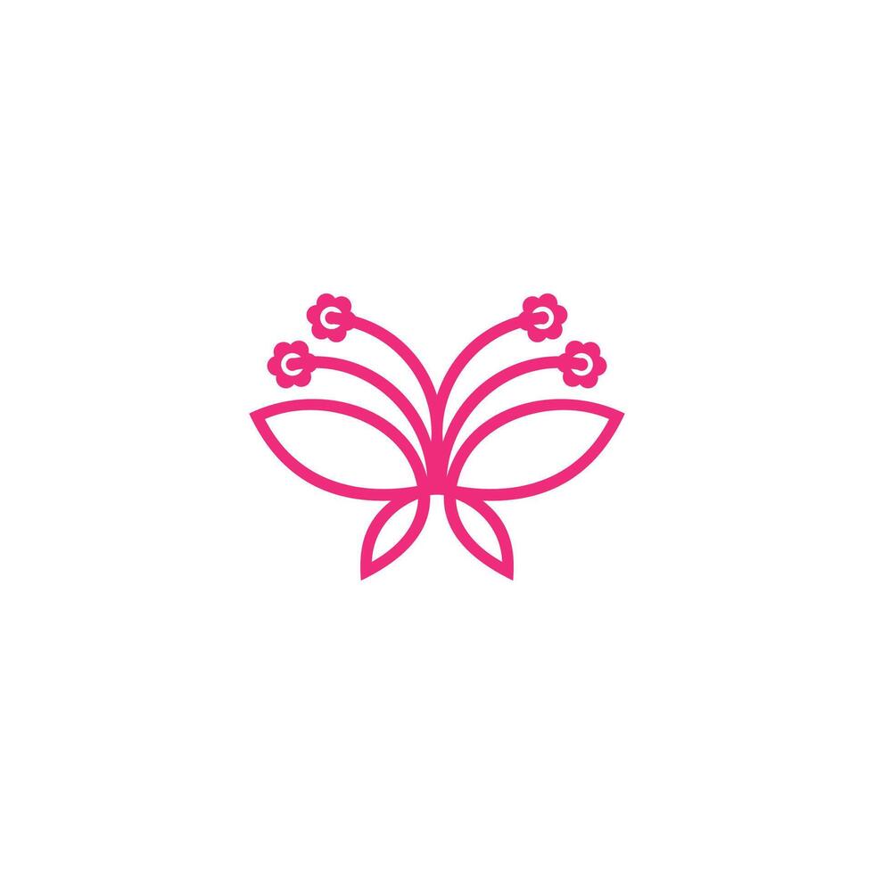 mariposa flor belleza natural símbolo vector