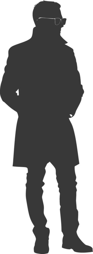 Silhouette incognito full body black color only vector