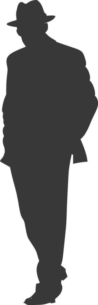 Silhouette incognito full body black color only vector