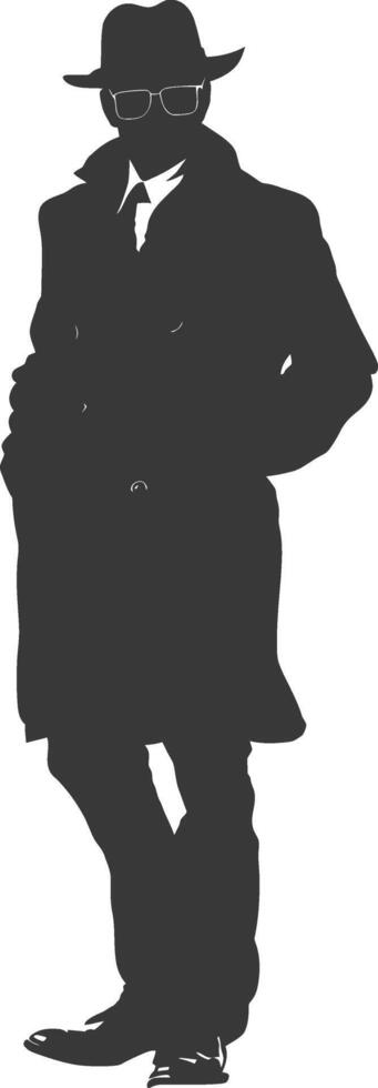 Silhouette incognito full body black color only vector