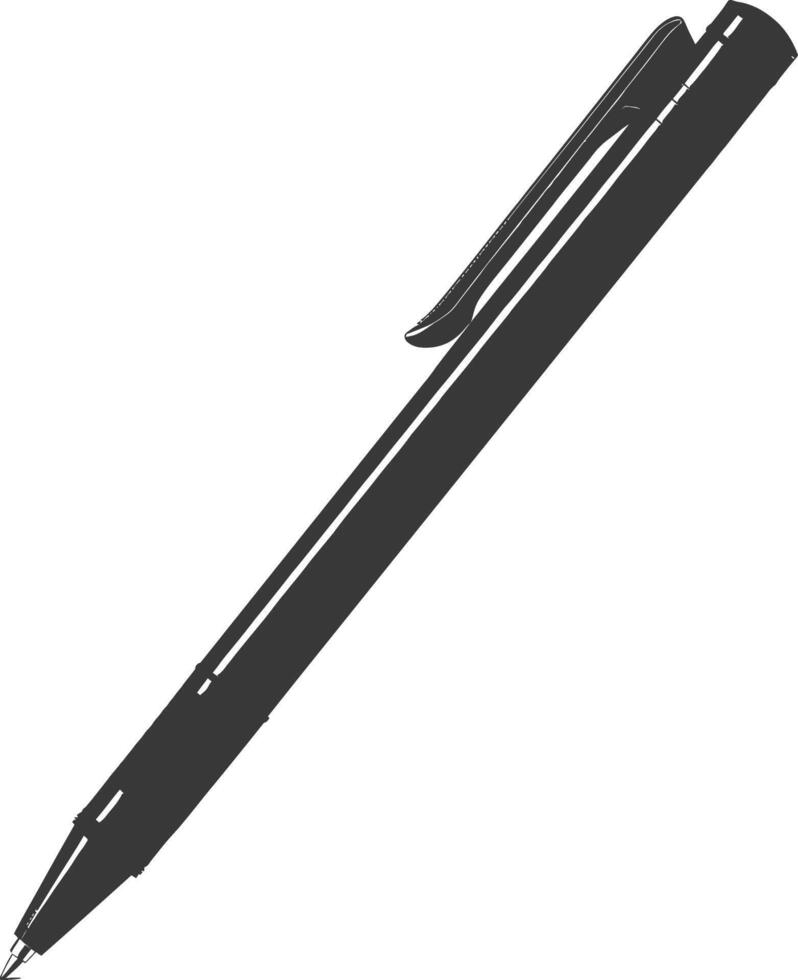 Silhouette pen personal stationery black color only vector