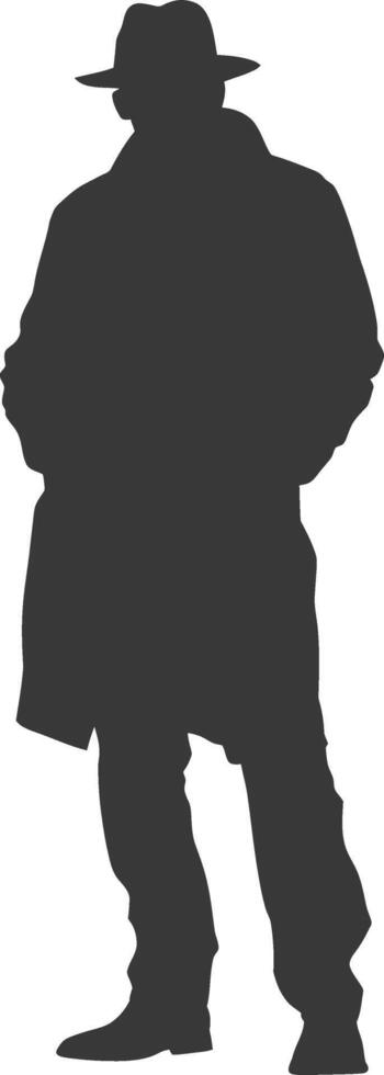 Silhouette incognito full body black color only vector