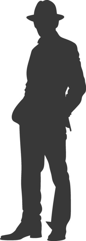 Silhouette incognito full body black color only vector