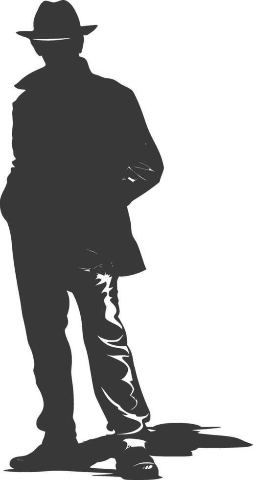 Silhouette incognito full body black color only vector