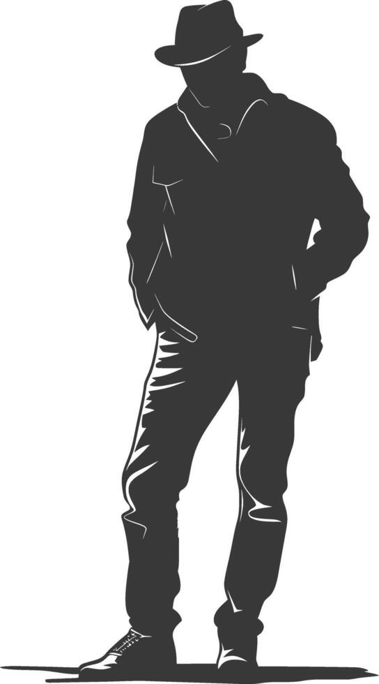 Silhouette incognito full body black color only vector