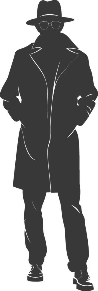 Silhouette incognito full body black color only vector