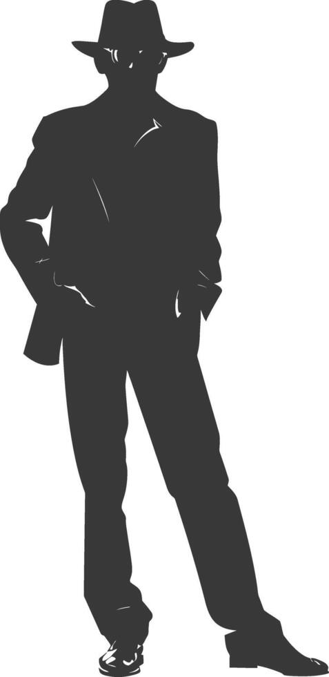 Silhouette incognito full body black color only vector